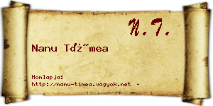 Nanu Tímea névjegykártya